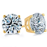 Dazzling 18K White/Yellow Gold 2.50Total Carat Weight Natural Diamond Stud Earrings