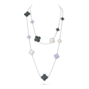 Van Cleef & Arpels Magic Alhambra long necklace, 16 motifs, 18k White Gold