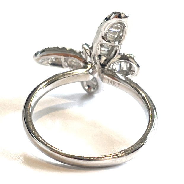 Gorgeous 14K Gold Butterfly Ring with 1.00 Total Carat Weight Natural Diamond