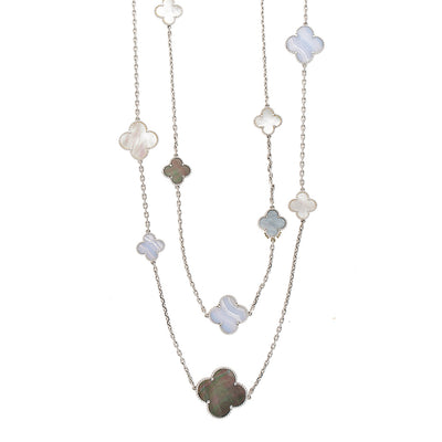 Van Cleef & Arpels Magic Alhambra long necklace, 16 motifs, 18k White Gold