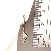 Stunning White Gold Triangle Natural Diamond Drop Earrings