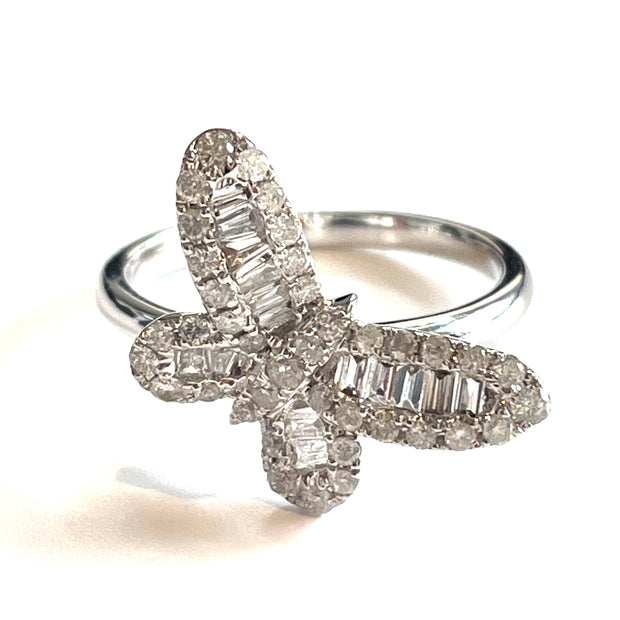 Gorgeous 14K Gold Butterfly Ring with 1.00 TCW Diamonds