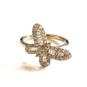 Gorgeous 14K Gold Butterfly Ring with 1.00 TCW Diamonds