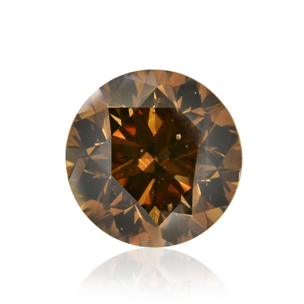 GIA Certified 0.53CT Fancy Dark Brown Round Brilliant Diamond