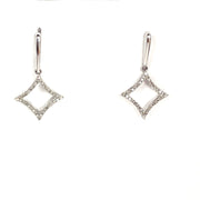 Elegant 10K White Gold Dangle Dover Natural Diamond Earrings