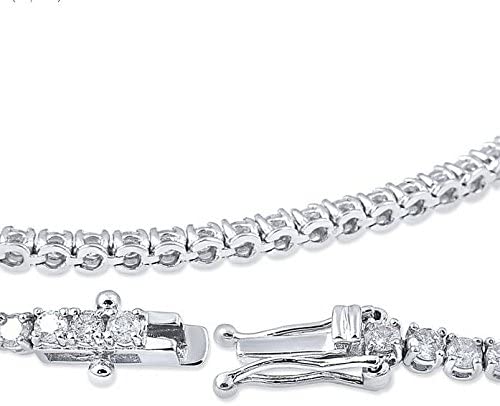 Unleash Glamour with 6.05 Carat Natural Diamond Tennis Bracelet in 14K White Gold