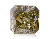 GIA Certified 0.67Carat Fancy Deep Green I1 Square Cut Natural Diamond
