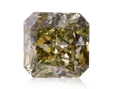 GIA Certified 0.67CT Fancy Deep Green I1 Square Cut Diamond